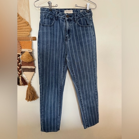 PacSun Denim - Pacsun Blue Denim Striped High Rise Mom Jeans Size 25